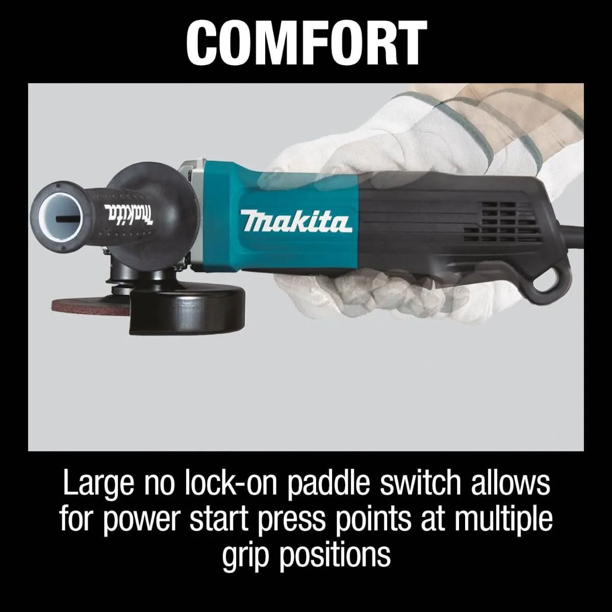 Makita GA5053R Corded 4-1/2" / 5" Paddle Switch Angle Grinder, with Non-Removable Guard - Image 3