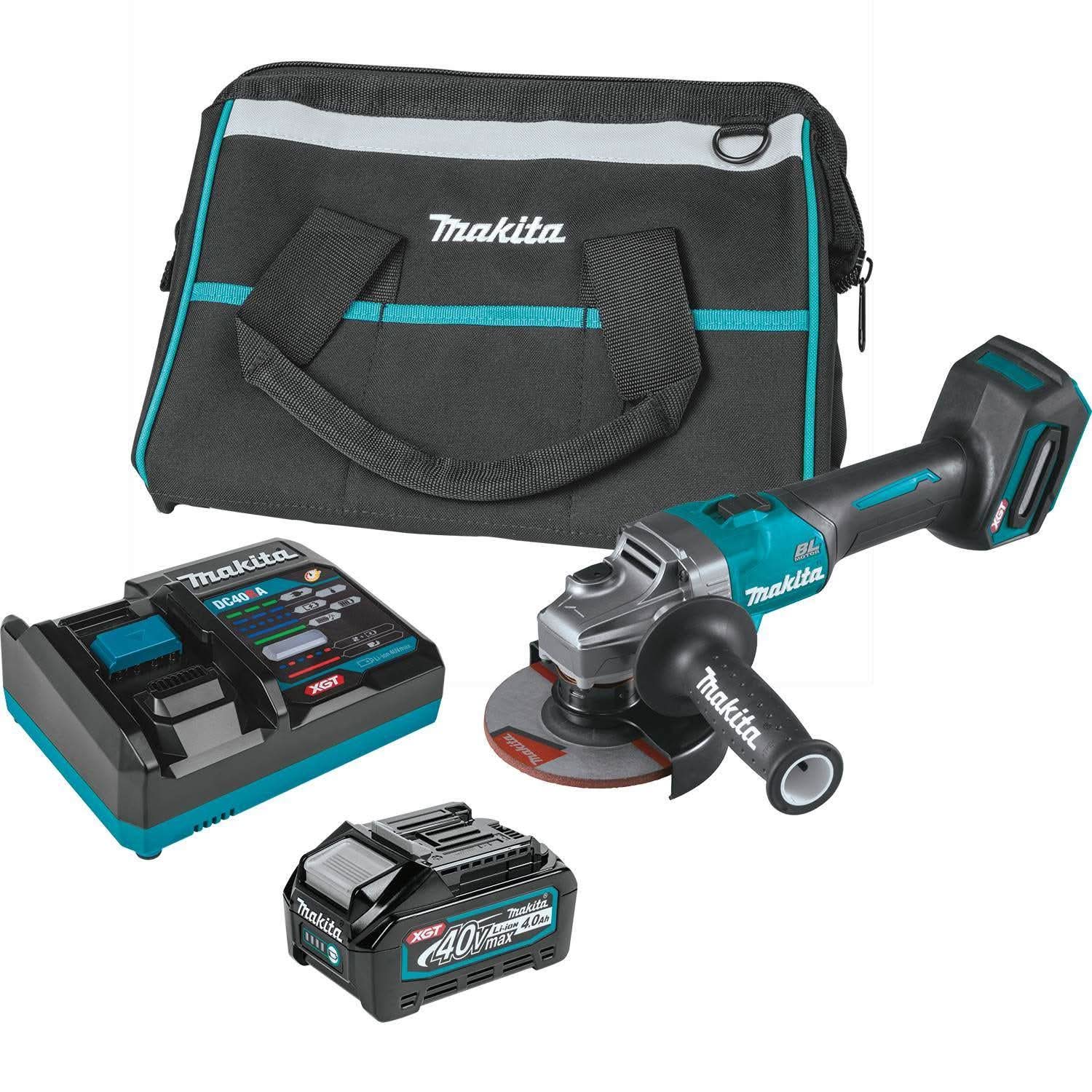 Makita GAG01M1 40V max XGT Brushless Cordless 4-1/2"Â / 5" Angle Grinder Kit, with Electric Brake (4.0Ah) - Image 1