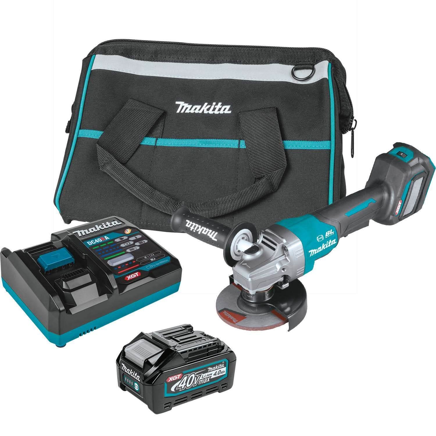 Makita GAG06M1 40V max XGT Brushless Cordless 4-1/2"Â / 5" Paddle Switch Angle Grinder Kit, with Electric Brake, AWS Capable (4.0Ah) - Image 1