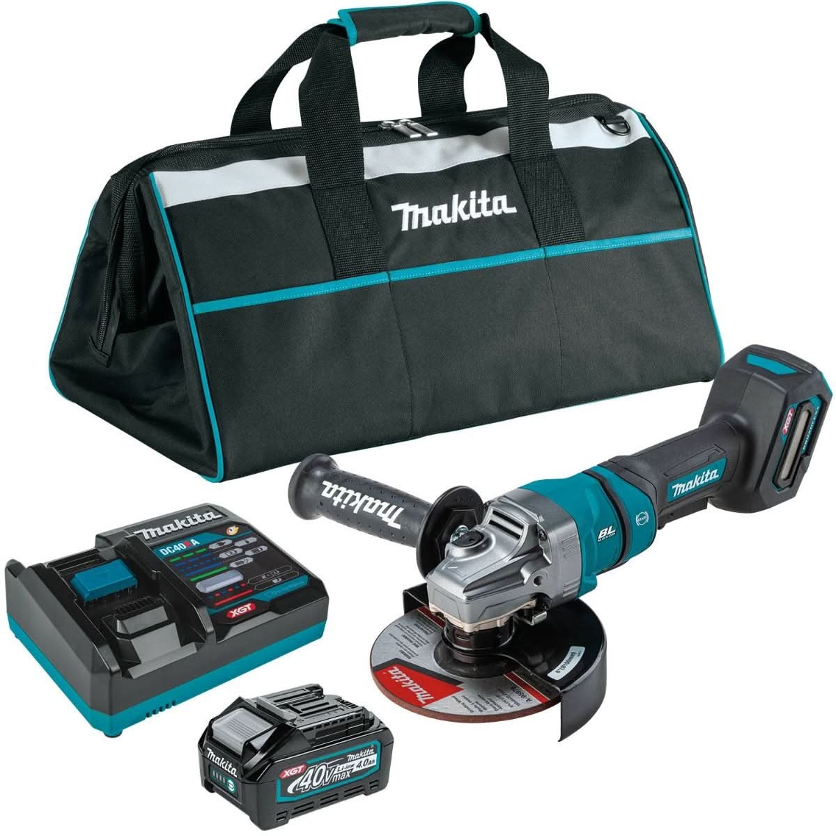 Makita GAG14M1 40V max XGT Brushless Cordless 4-1/2″Â / 6″ Paddle Switch Angle Grinder Kit, with Electric Brake (4.0Ah)