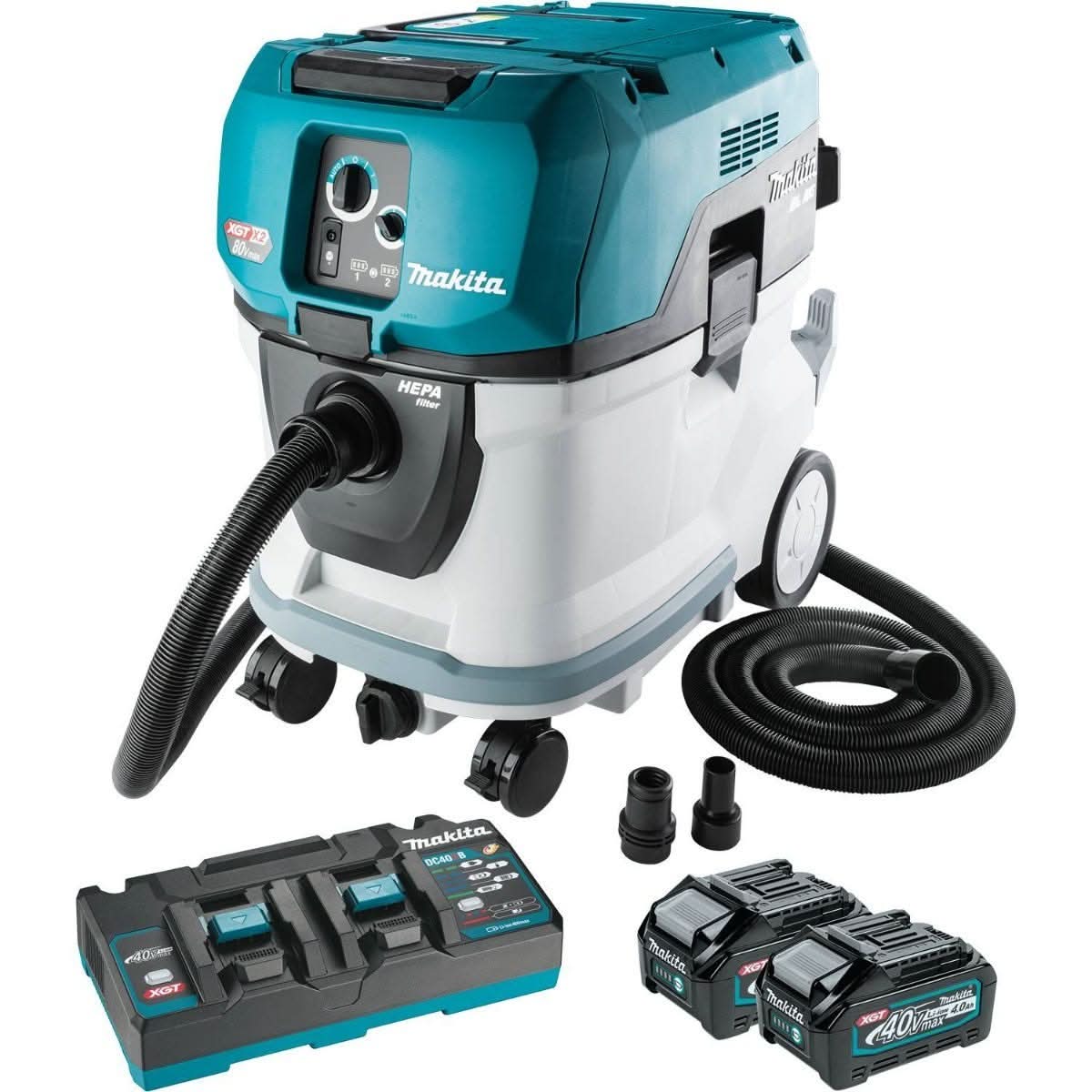 Makita 80V max XGT Brushless 10 Gal. HEPA Wet/Dry Extractor/Vacuum Kit AWS (4.0Ah) w/ 40V max XGT 1-1/8" SDS-PLUS AVT Rotary Hammer - Image 2
