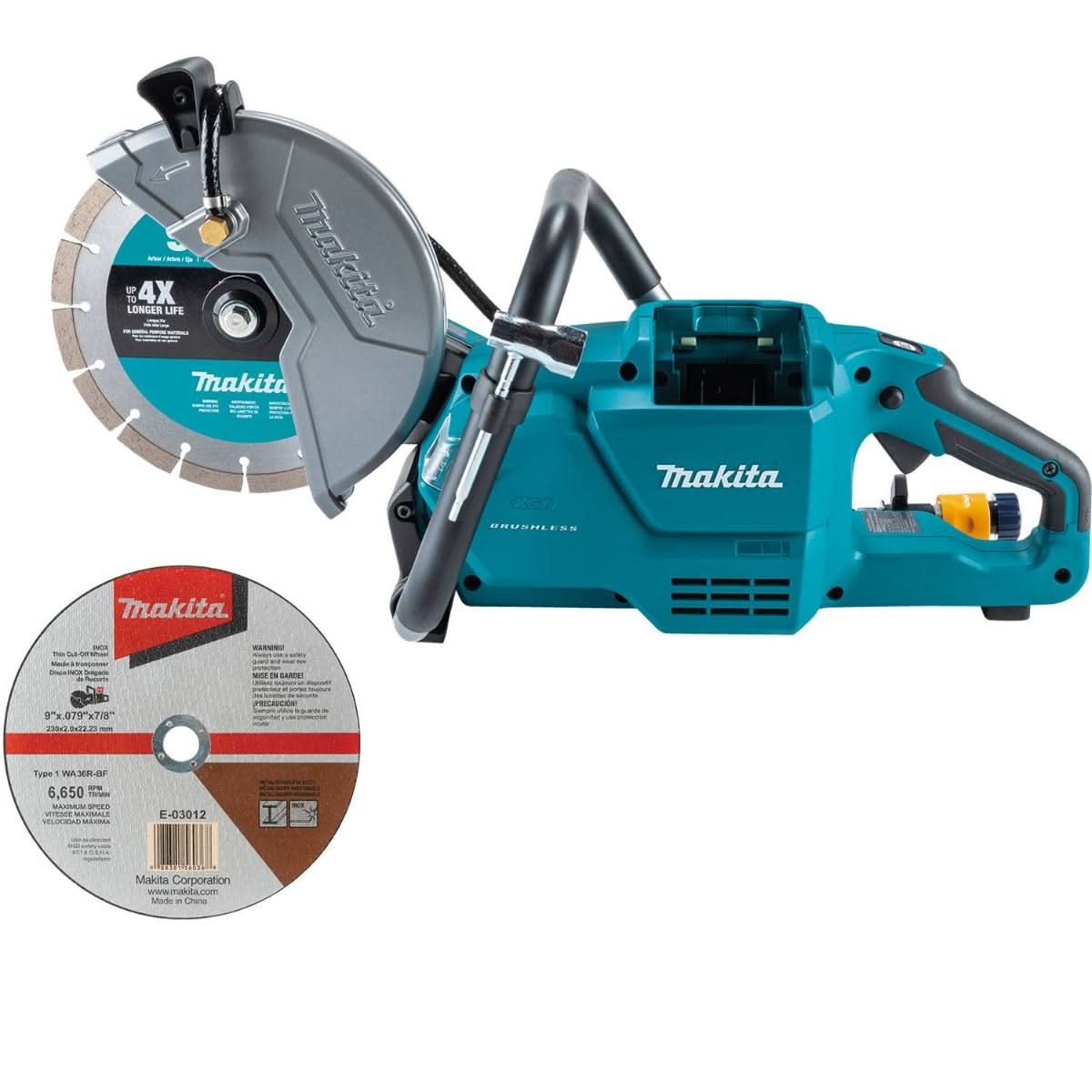 Makita GEC03Z 40V max XGT Brushless Cordless 9″ Power Cutter, with AFT, Electric Brake, Tool Only