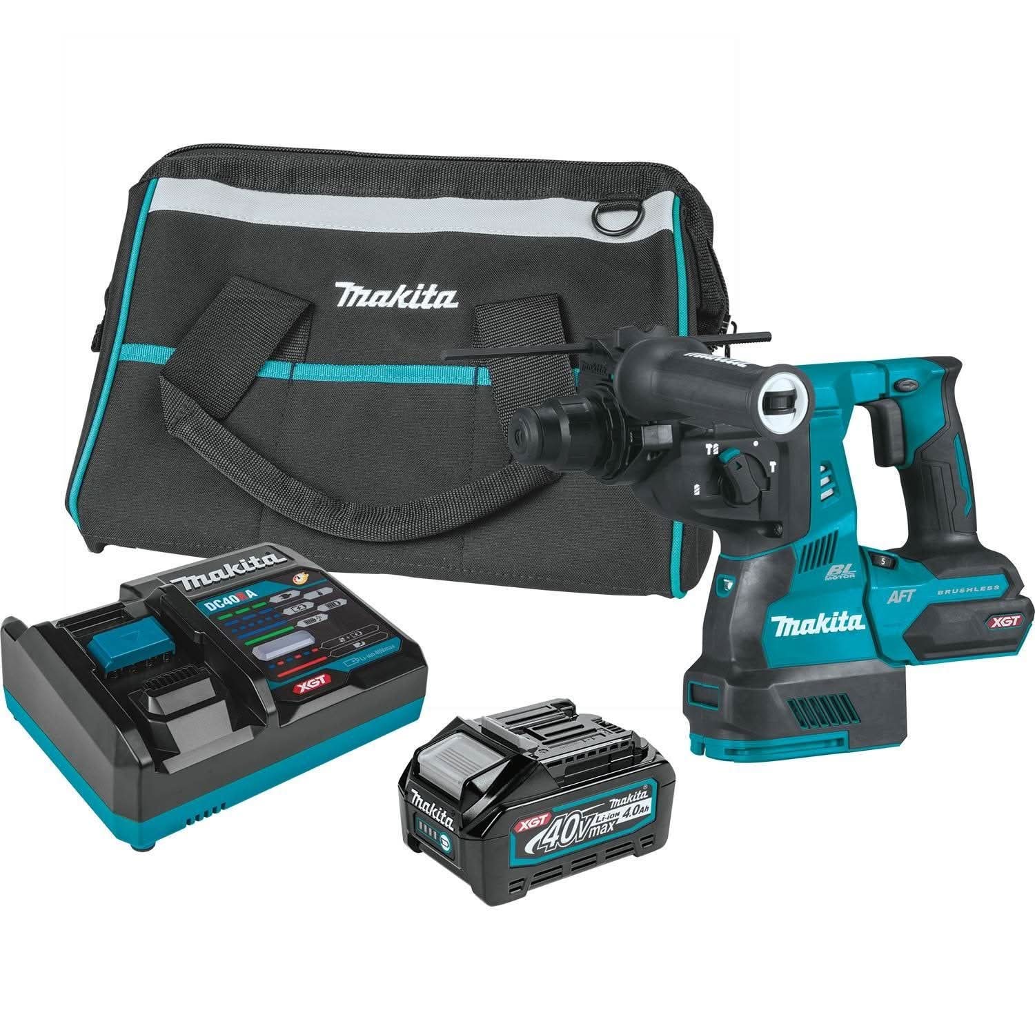 Makita 40V max XGT Brushless Cordless 1-1/8-Inch AVT Rotary SDS-PLUS Hammer 4.0Ah Battery 2-Pack Kit - Image 2