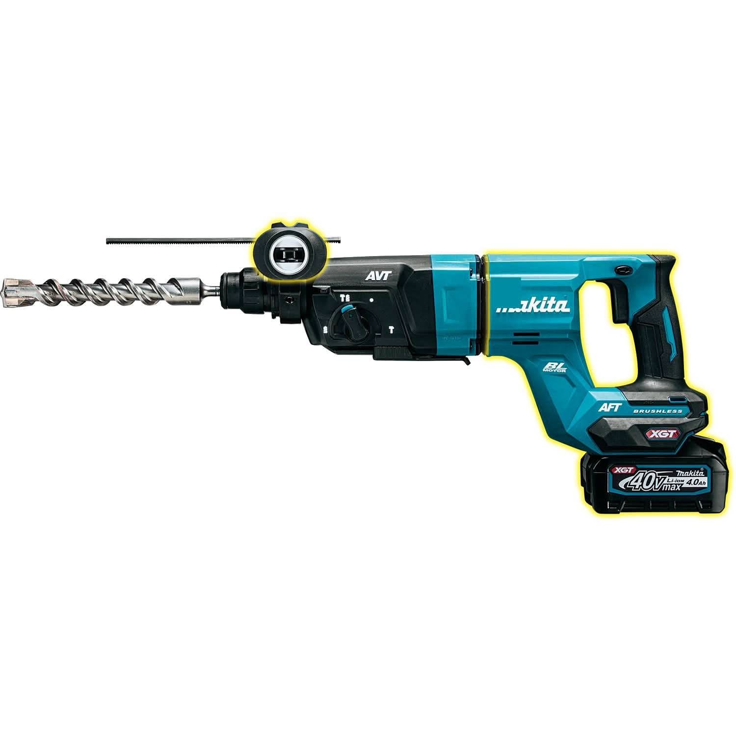 Makita GRH07M1 40V max XGT Brushless Cordless 1-1/8" SDS-PLUS AVT Rotary Hammer (D-Handle) Kit, AFT, AWS Capable (4.0 Ah) - Image 3