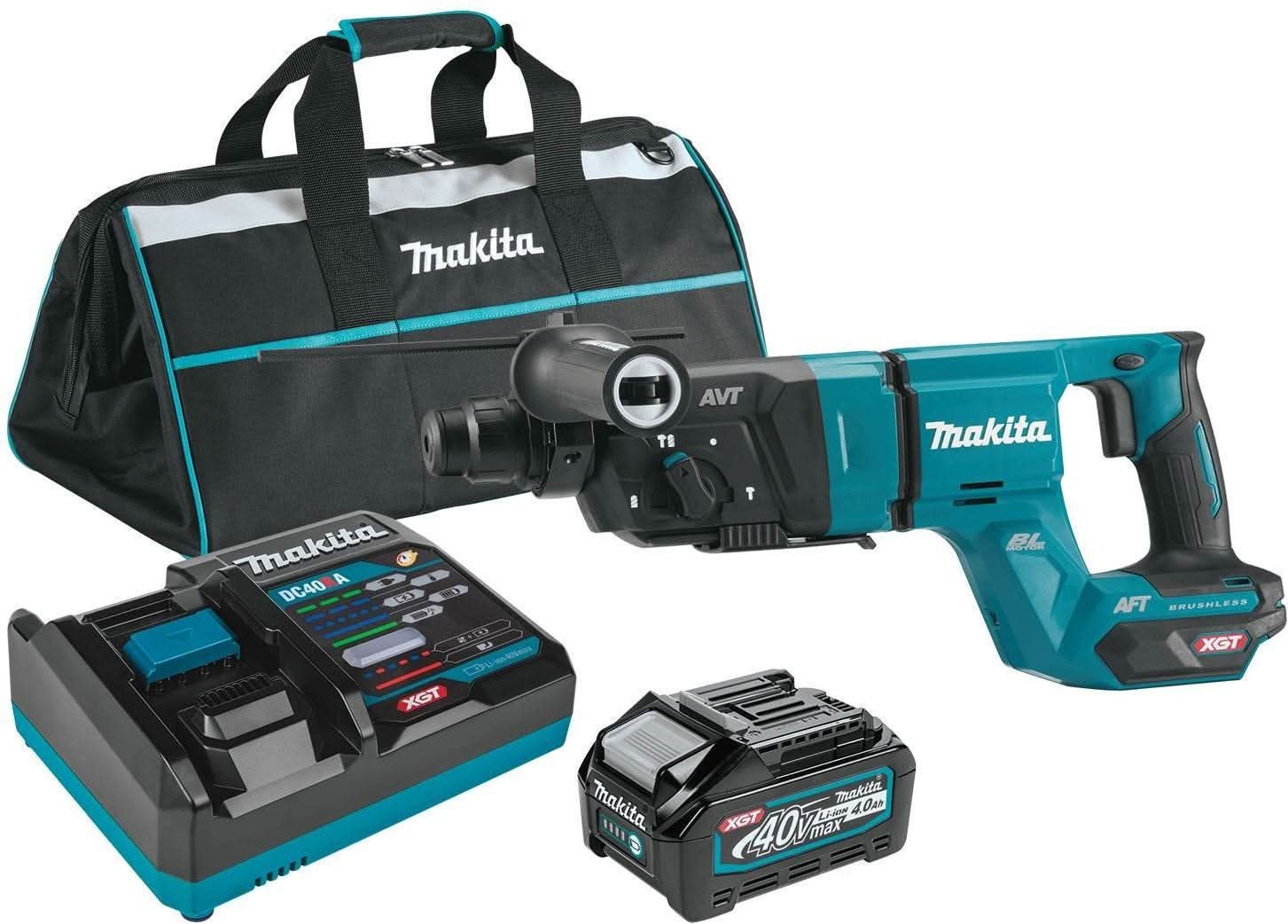 Makita 40V max XGT Brushless Cordless 1-1/8 in. AVT Rotary Hammer (D-Handle) 4.0Ah Battery 2-Pack Kit - Image 2