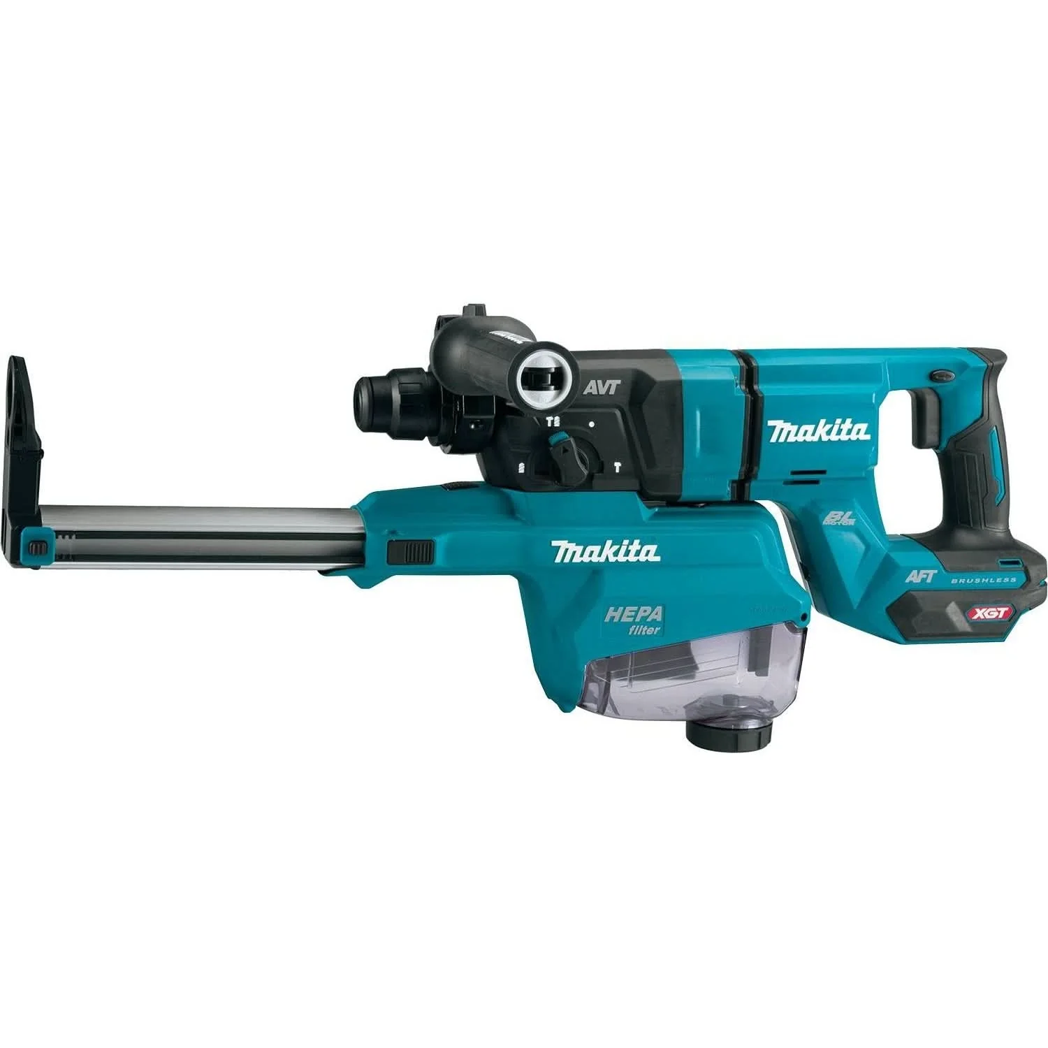 Makita GRH07ZW 40V max XGT Brushless 1-1/8″ SDS-PLUS AVT Rotary Hammer (D-Handle) w/ Dust Extractor, AFT, AWS Capable, Tool Only