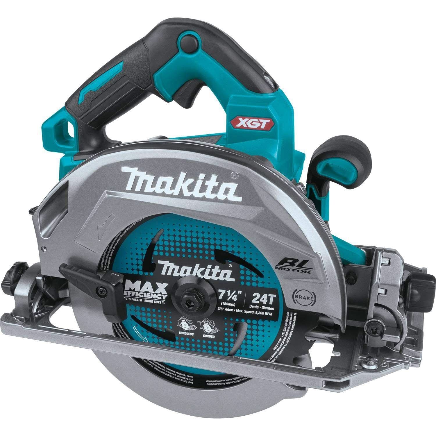 Makita GSH02Z 40V max XGT Brushless Cordless 7-1/4″ Circular Saw with Guide Rail Compatible Base, AWS Capable, Tool Only