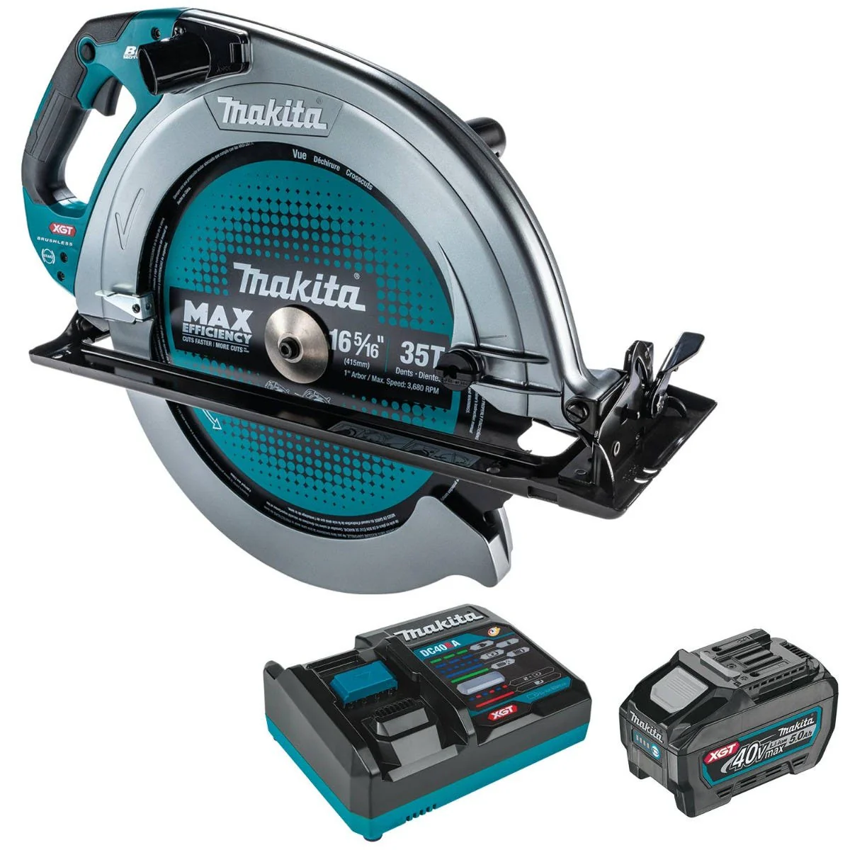 Makita GSH06T1 40V max XGTÂ® Brushless Cordless 16-5/16″ Circular Saw Kit, AWS Capable (5.0Ah)