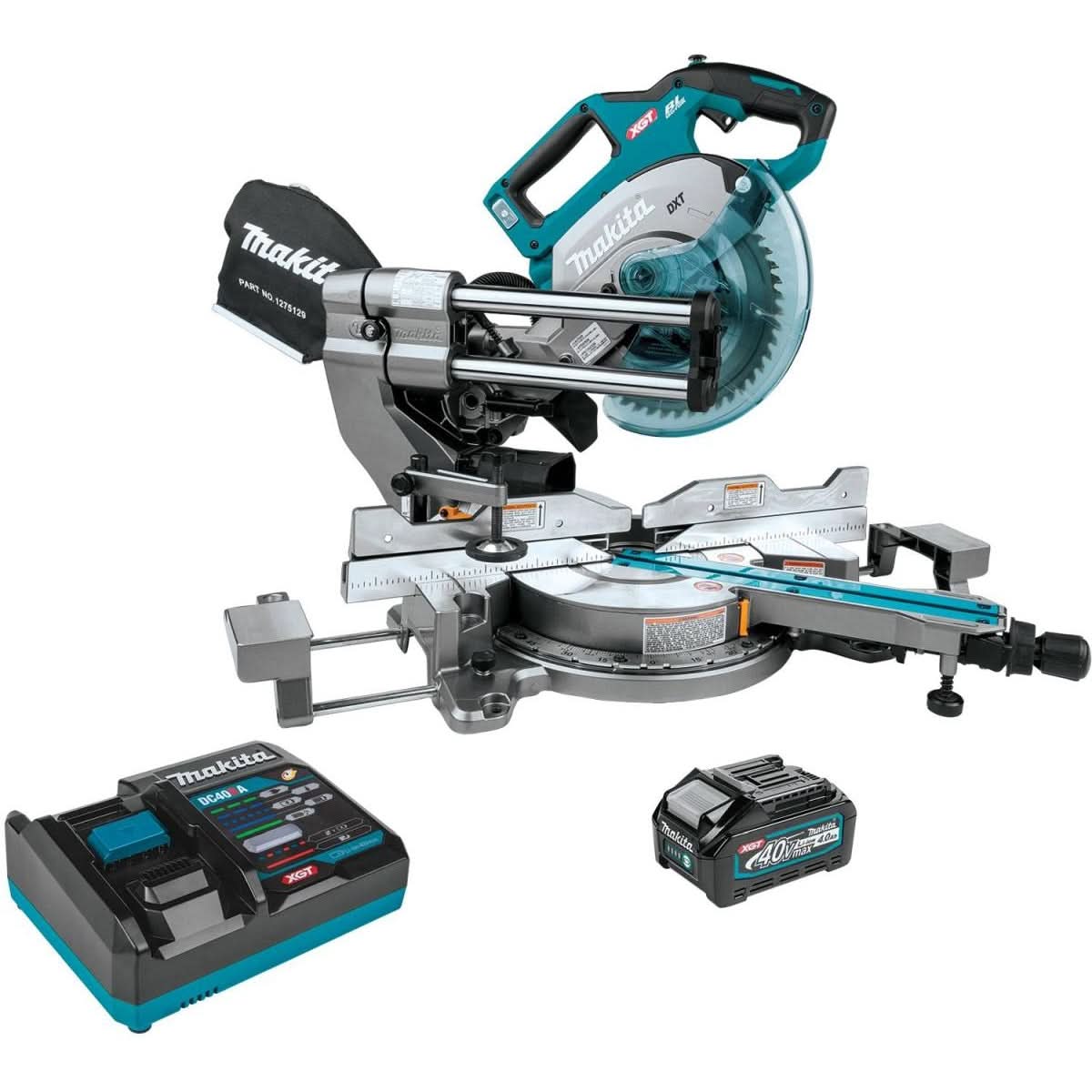 Makita GSL02M1 40V max XGT Brushless Cordless 8-1/2″ Dual-Bevel Sliding Compound Miter Saw Kit, AWS Capable (4.0Ah)