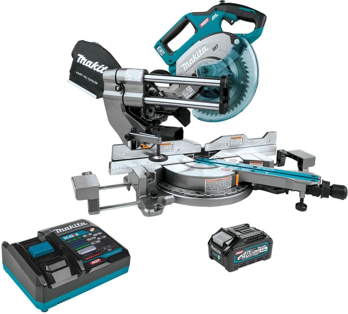 Makita 40V max XGT Brushless 8-1/2" Dual-Bevel Sliding Compound Miter Saw AWS Kit (4.0Ah) w/ Folding Stand - Image 2