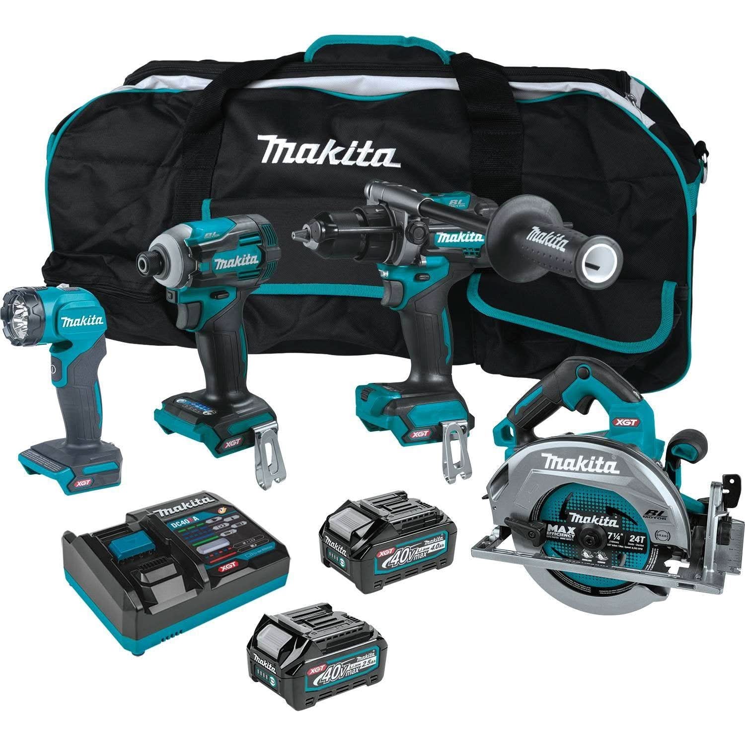 Makita GT400M1D1 40V max XGT Brushless Cordless 4-Pc. Combo Kit (2.5Ah/4.0Ah) - Image 1