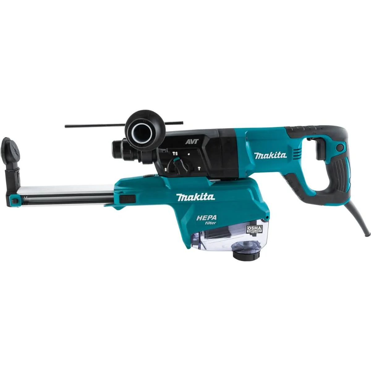 Makita HR2663 Corded 1" SDS-PLUS AVT Rotary Hammer, w/ HEPA Dust Extractor (D-handle) - Image 2