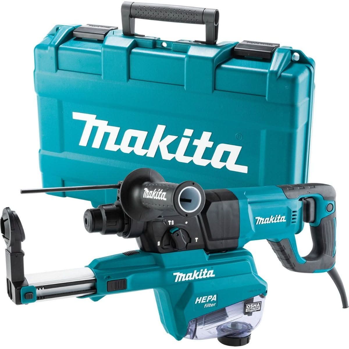 Makita 1-3/16'' Rotary Hammer, accepts SDS-PLUS bits, L-Shape plus 1" SDS-PLUS AVT Rotary Hammer, w/ HEPA Dust Extractor (D-handle) - Image 3