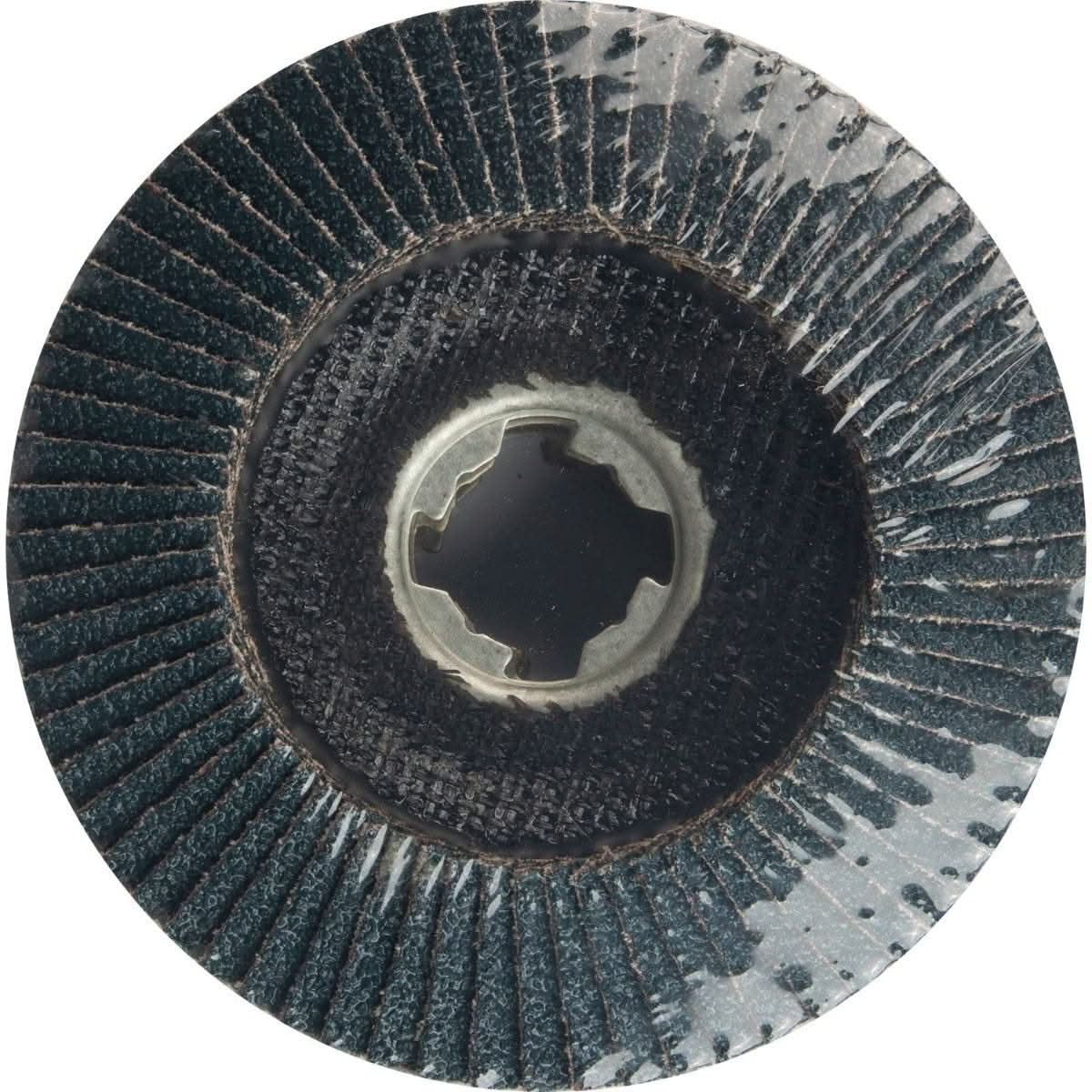 Makita T-03894-3 X-LOCK 4"â€˜1/2" 40 Grit Type 29 Angled Grinding and Polishing Flap Disc for X-LOCK and All 7/8" Arbor Grinders, 3/pk - Image 3