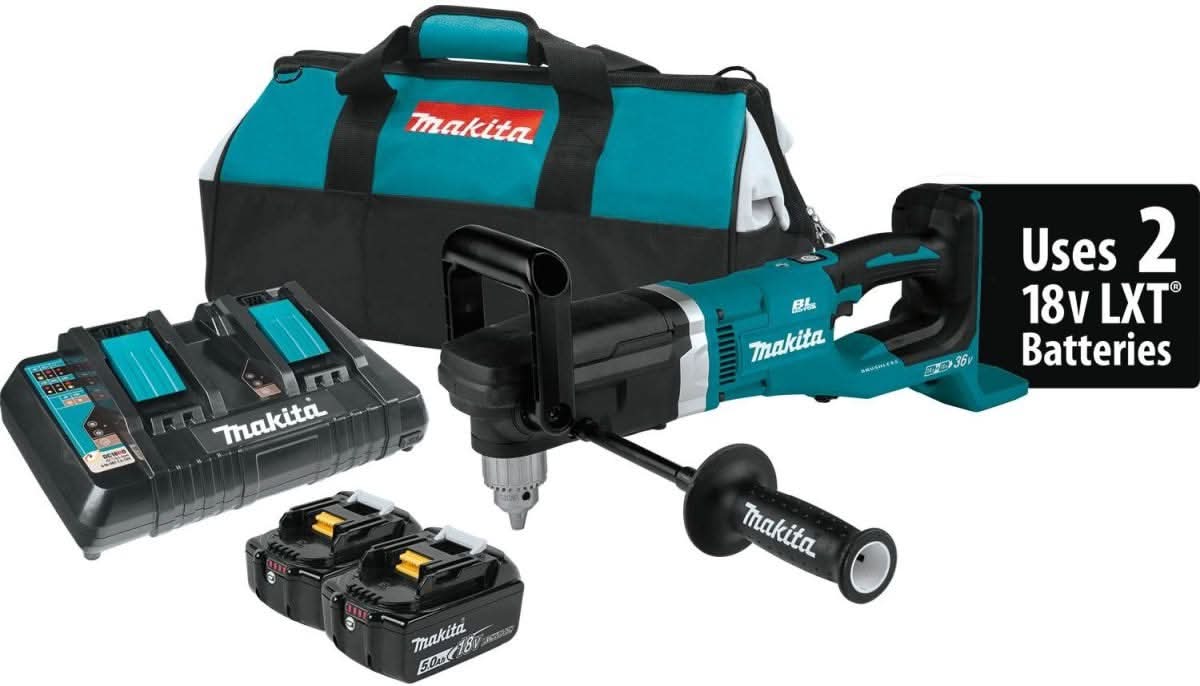 Makita XAD03PT 36V (18V X2) LXT Brushless 1/2″ Right Angle Drill Kit (5.0Ah)
