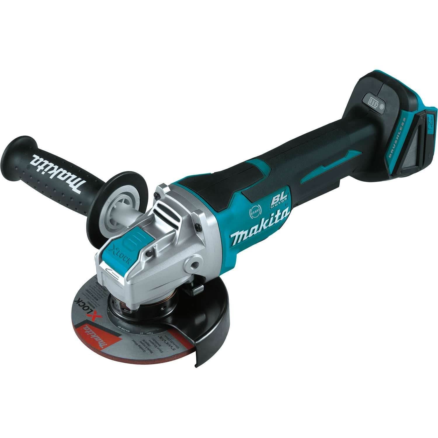 Makita 18V LXT Lithium-Ion Brushless Cordless 4-1/2 / 5-Inch Paddle Switch X-LOCK Angle Grinder with Battery and Charger Starter Pack - Image 2