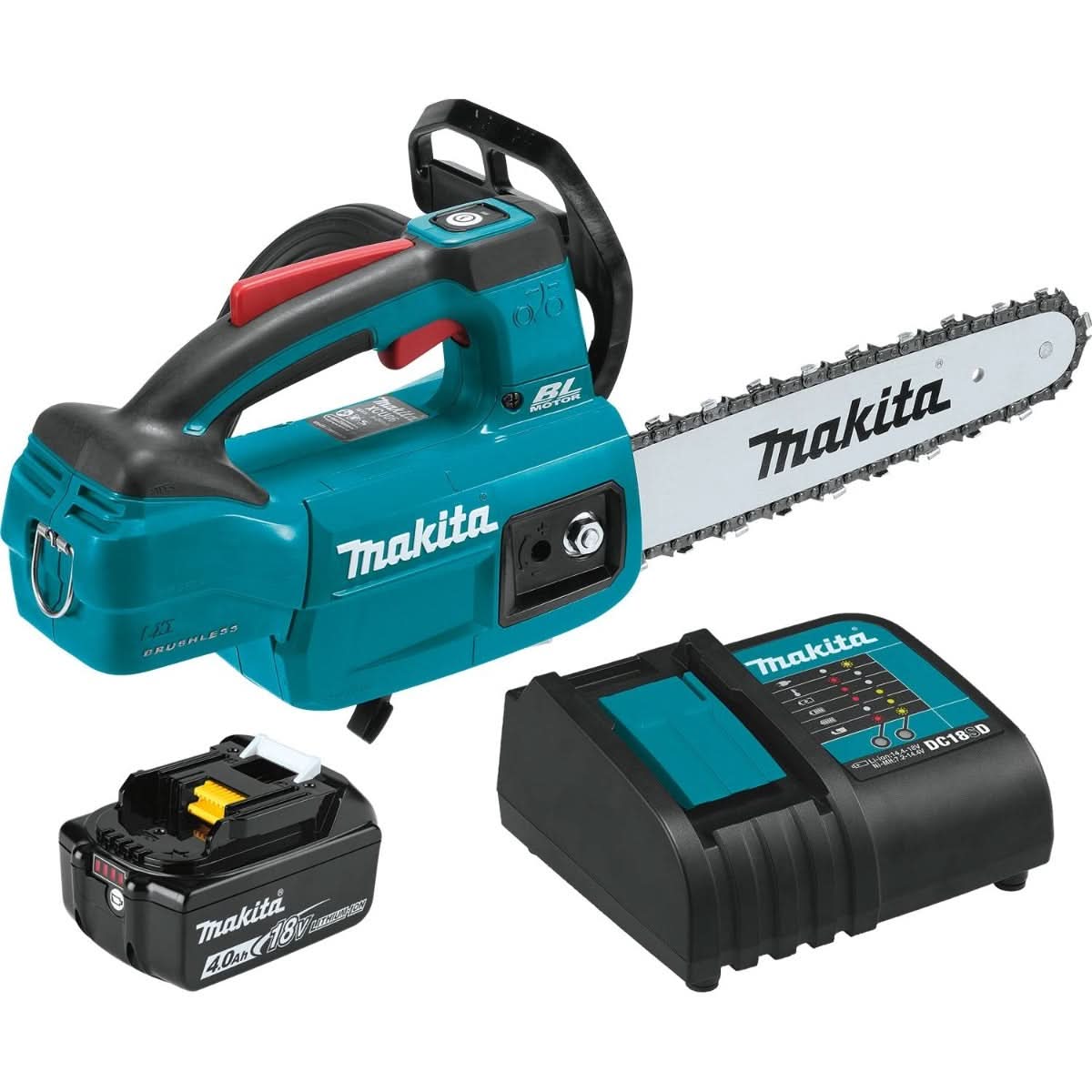 Makita XCU06SM1 18V LXT Lithium-Ion Brushless Cordless 10" Top Handle Chain Saw Kit (4.0Ah) - Image 1