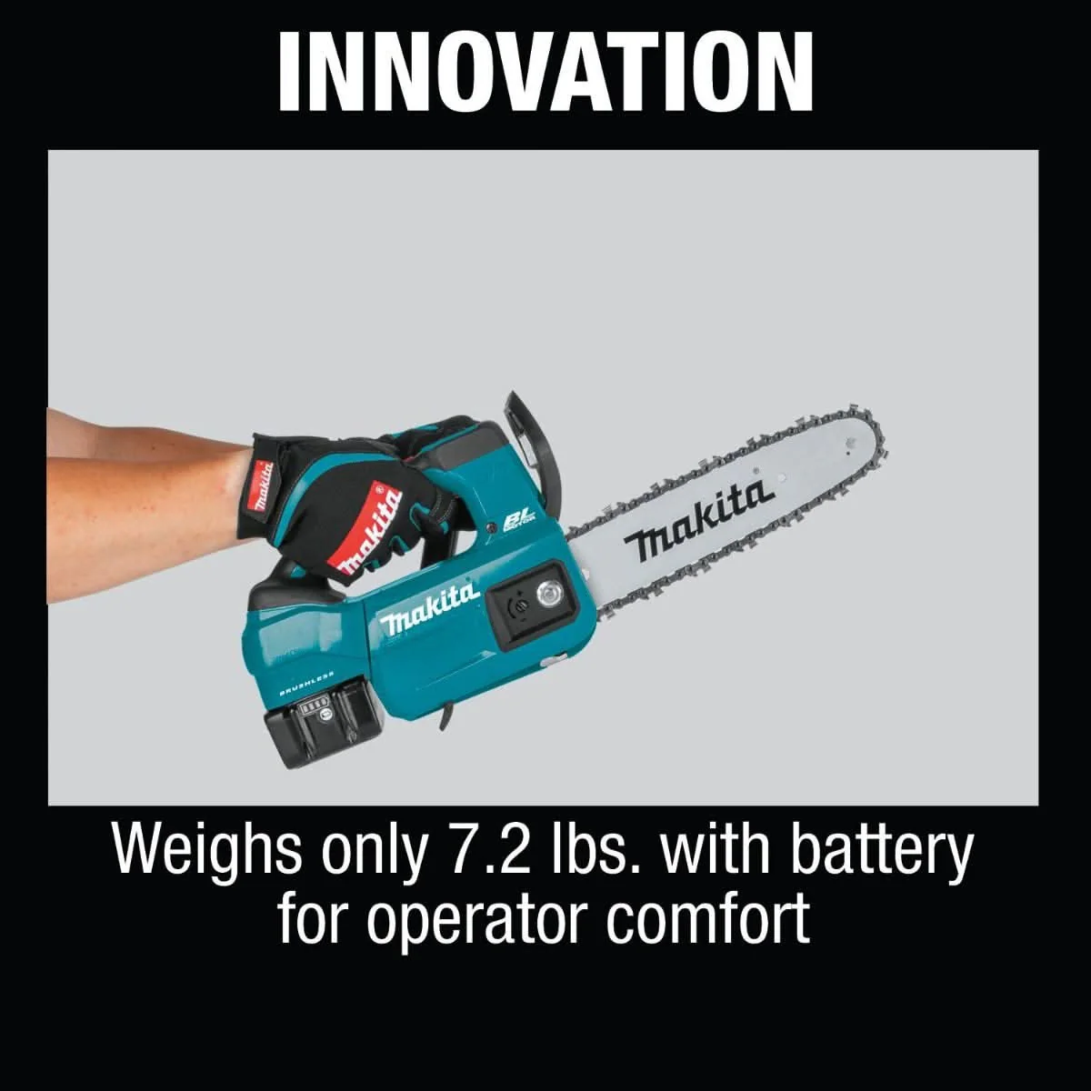 Makita XCU06SM1 18V LXT Lithium-Ion Brushless Cordless 10" Top Handle Chain Saw Kit (4.0Ah) - Image 3
