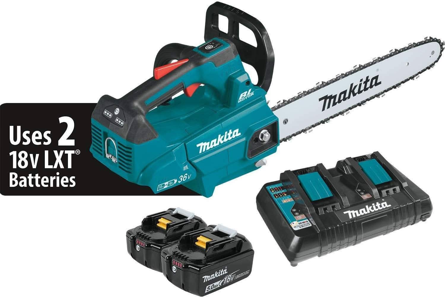 Makita XCU09PT 36V (18V X2) LXT Brushless 16″ Top Handle Chain Saw Kit (5.0Ah)