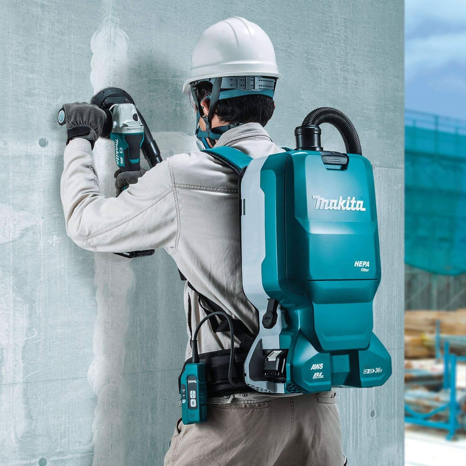 Makita XCV18PTX 36V (18V X2) LXT Brushless 1.6 Gallon HEPA Filter Backpack Dry Dust Extractor Kit, AWS Capable (5.0 Ah) - Image 3