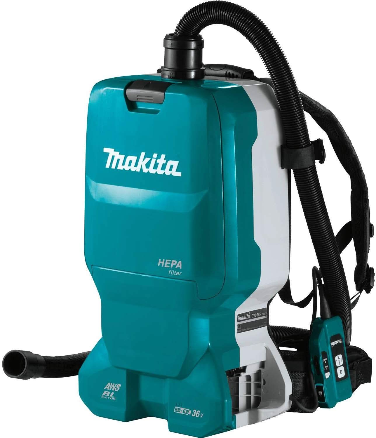 Makita XCV18ZX 36V (18V X2) LXT Brushless 1.6 Gallon HEPA Filter Backpack Dry Dust Extractor, AWS Capable, Tool Only - Image 1