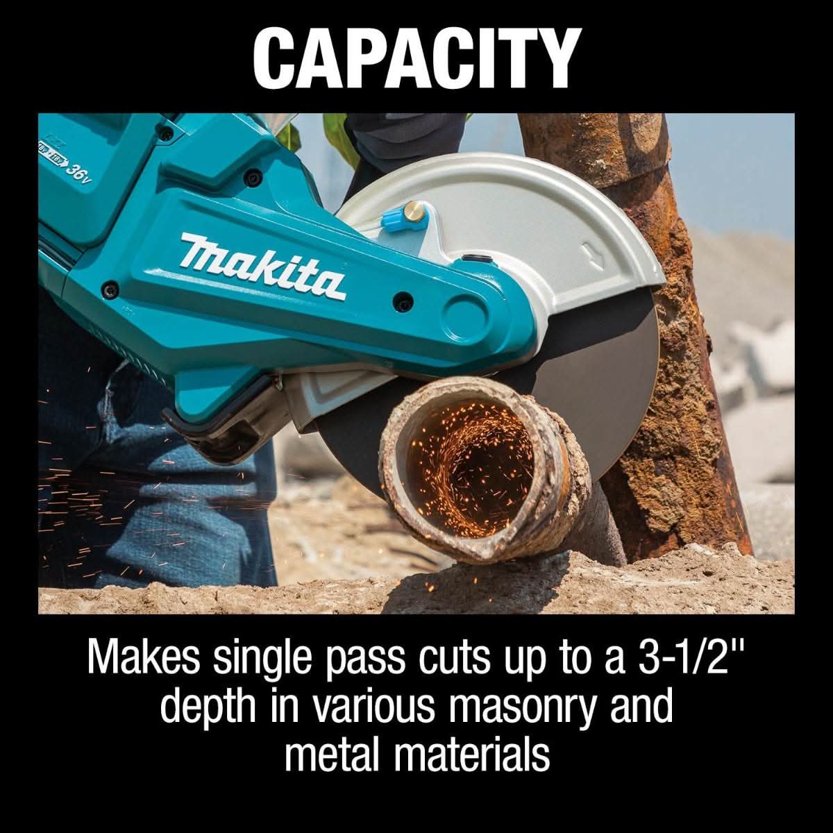 Makita XEC01Z 36V (18V X2) LXT Brushless 9" Power Cutter, with AFT, Electric Brake, Tool Only - Image 2