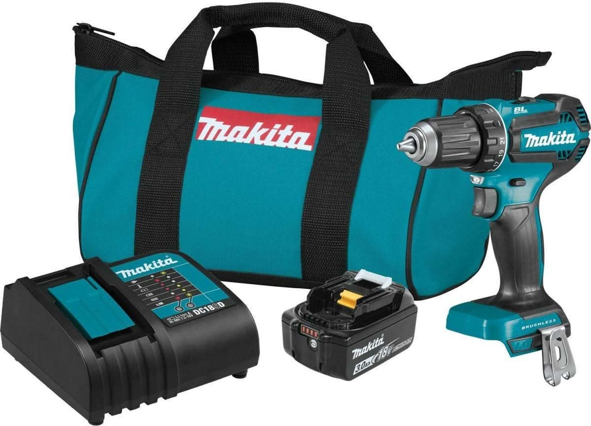 Makita 18V LXT Compact Brushless 1/2 in. Driver-Drill 3.0Ah Kit plus Impact XPS 35-Piece Impact Bit Set - Image 2
