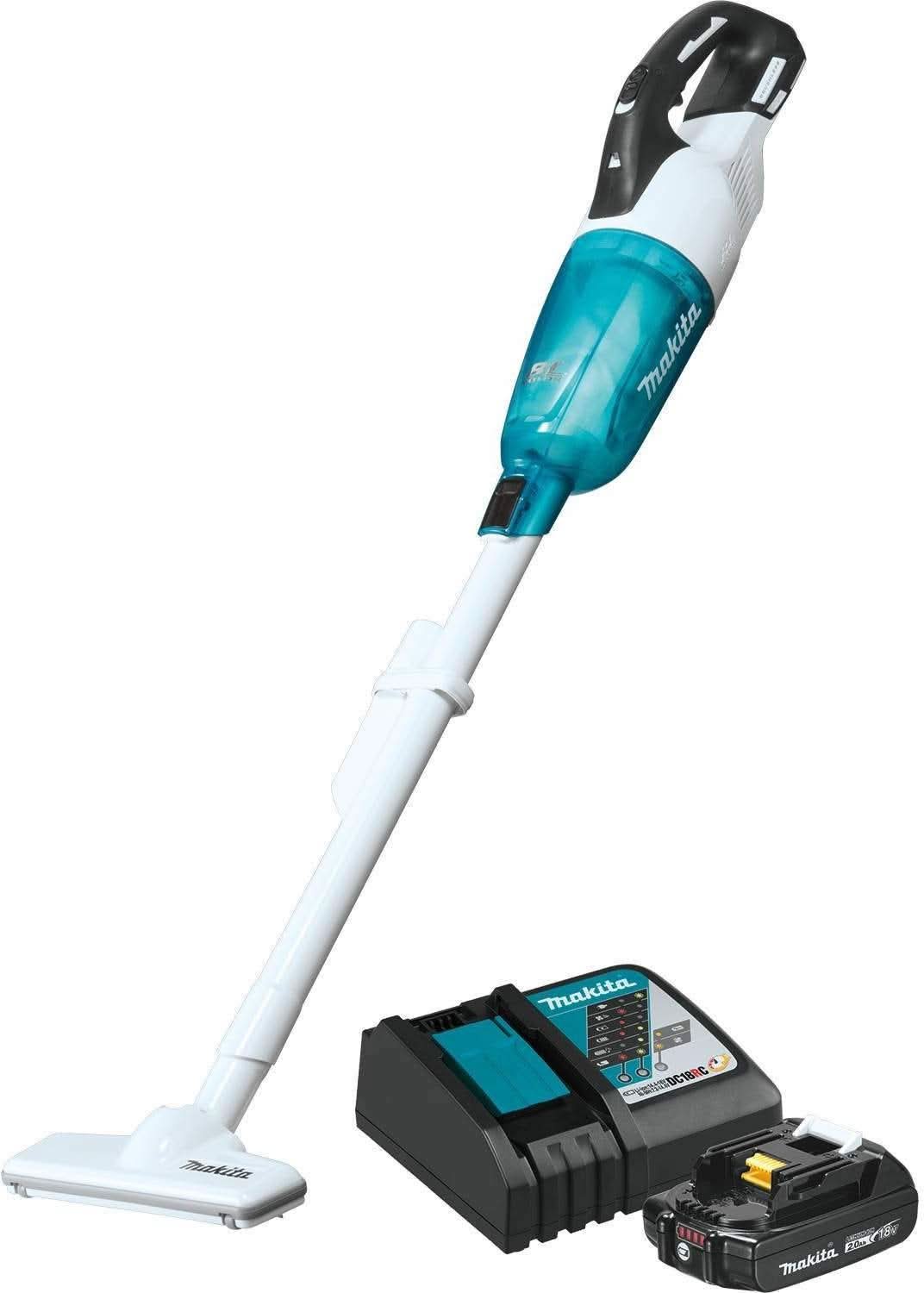 Makita XLC03R1WX4 18V LXT Lithium-ion Brushless Cordless Compact Stick Vacuum Kit, Trigger w/ Lock (2.0Ah) - Image 1