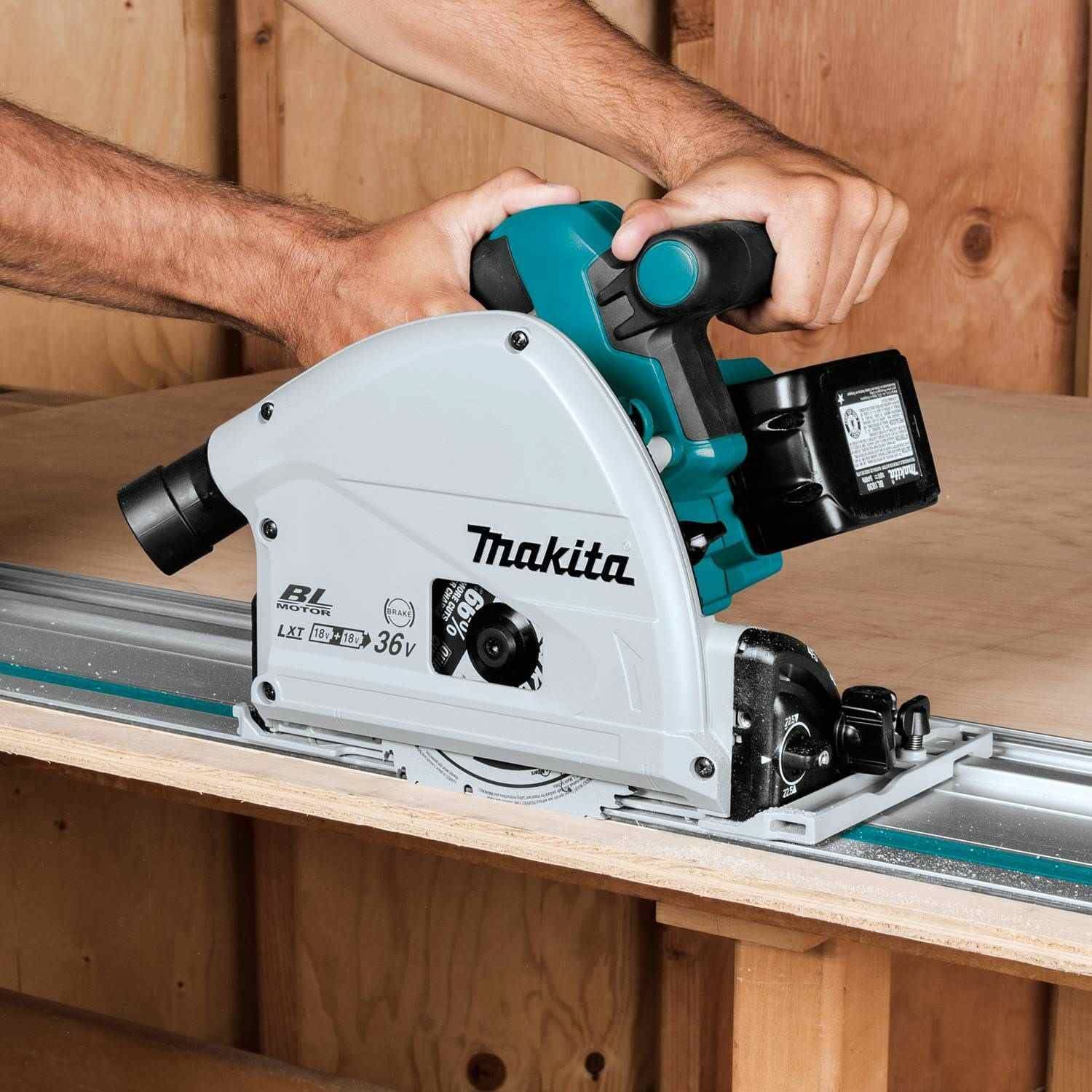 Makita XPS01PTJ Cordless Brushless 36V LXT 6-1/2-Inch Track Saw 5.0Ah Kit - Image 3