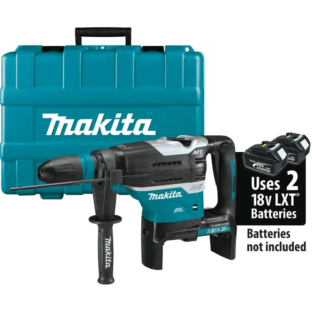 Makita XRH07ZKUN 36V (18V X2) LXT Brushless 1-9/16″ SDS-MAX Advanced AVT Rotary Hammer, AFT, AWS, Tool Only