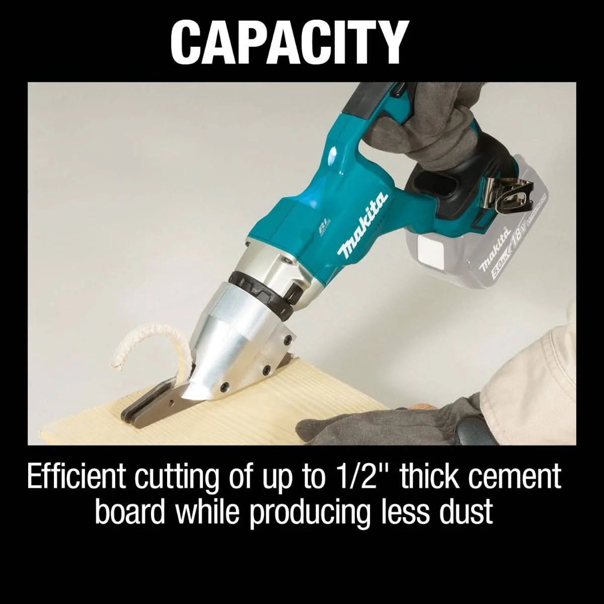 Makita XSJ05Z 18V LXT Lithium-Ion Brushless Cordless 1/2" Fiber Cement Shear, Tool Only - Image 3