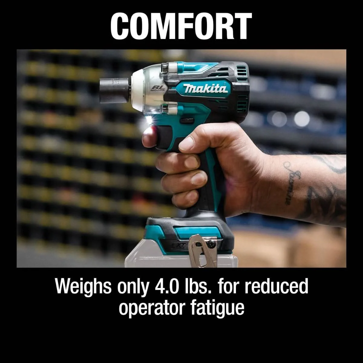 Makita XWT16Z 18V LXT Lithium-Ion Brushless Cordless 4-Speed 3/8" Sq. Drive Impact Wrench w/ Friction Ring Anvil, Tool Only - Image 2