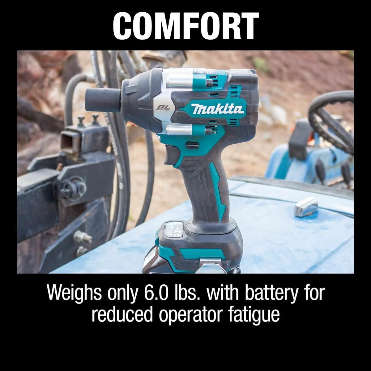 Makita XWT17T 18V LXT Lithium-Ion Brushless Cordless 4-Speed Mid-Torque 1/2-Inch Sq. Drive Impact Wrench with Friction Ring Anvil 5.0Ah Kit - Image 2