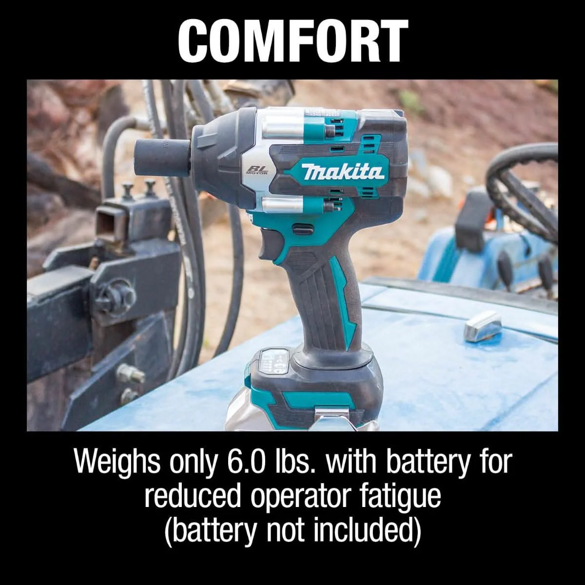 Makita XWT18Z 18V LXT Lithium-Ion Brushless Cordless 4-Speed Mid-Torque 1/2" Sq. Drive Impact Wrench w/ Detent Anvil, Tool Only - Image 2