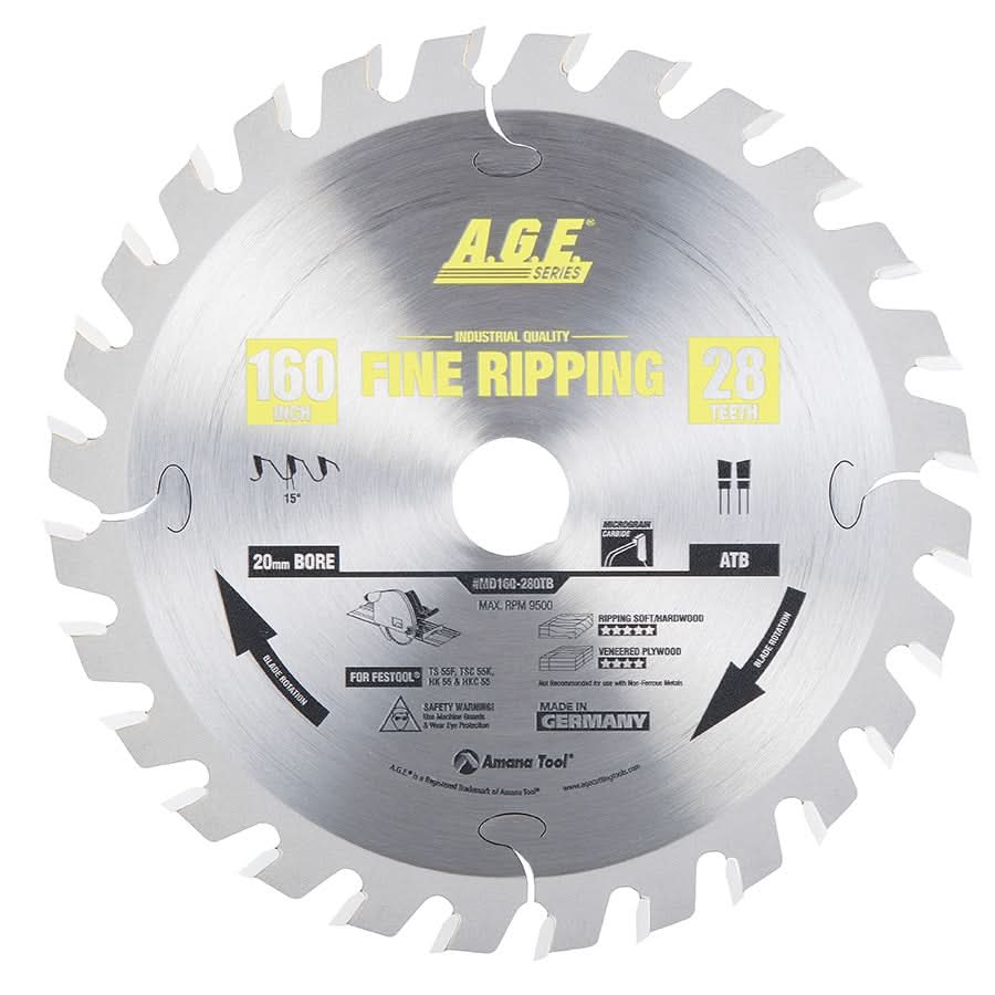 Amana Tools MD160-280TB 160mm 28T General Purpose Blade (Fits Festool)