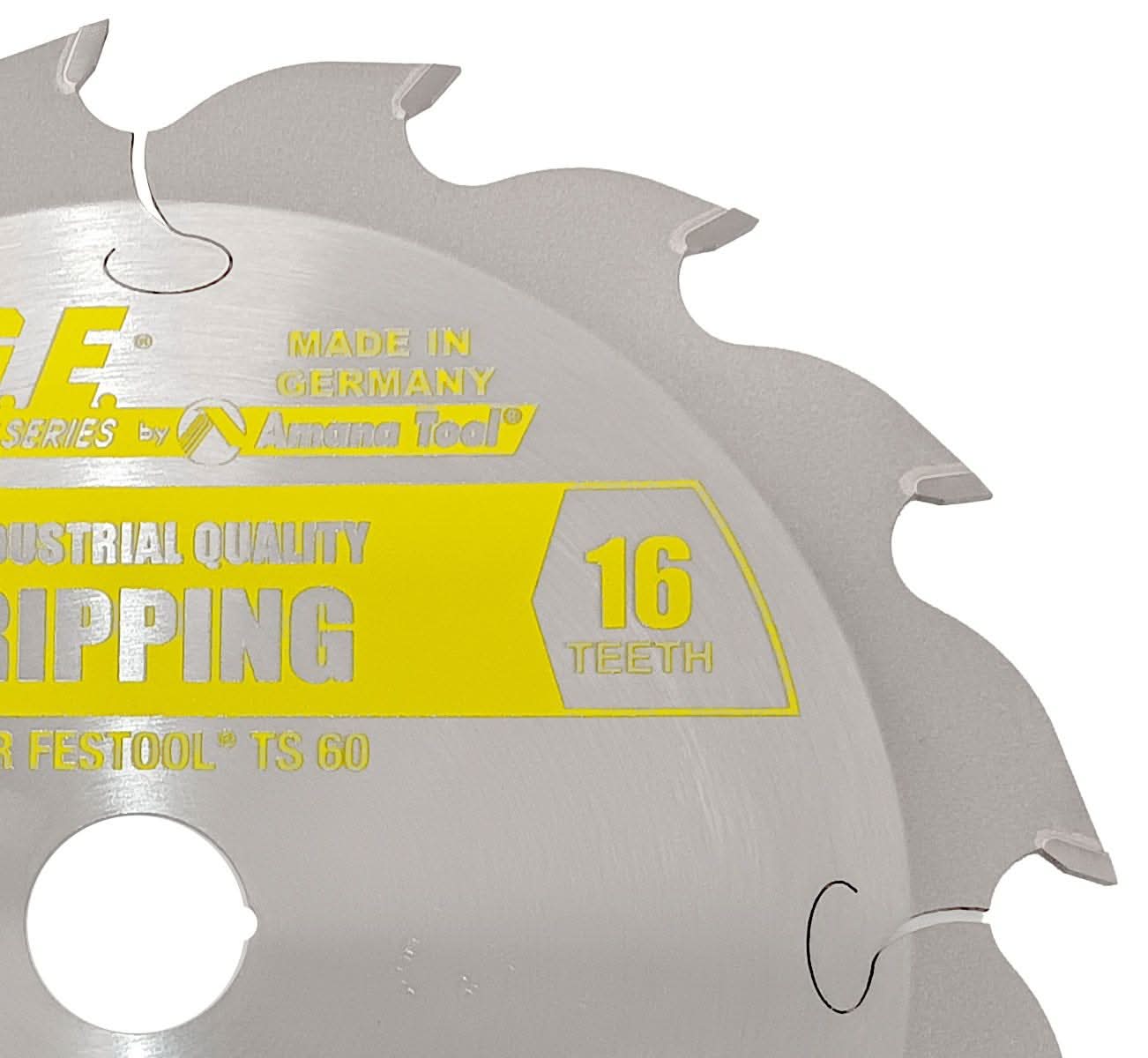 Amana Tools MD168-160TB 168mm x 16T Wood Rip Cut Circular Saw Blade (Fits Festool TS 60 & SYS 50) - Image 2