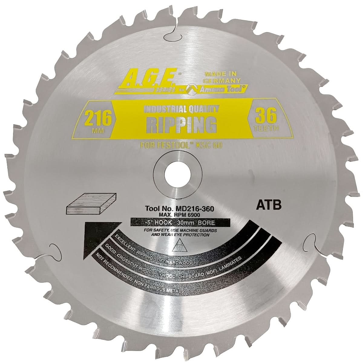 Amana Tools MD216-360 Wood 36-Tooth General Purpose Circular Saw Blade (Fits Festool Kapex KSC 60)