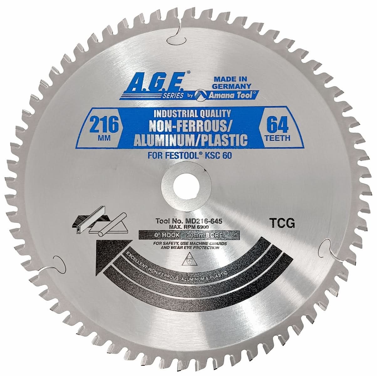 Amana Tools MD216-645 Laminate/Melamine 60-Tooth Circular Saw Blade (Fits Festool Kapex KSC 60)