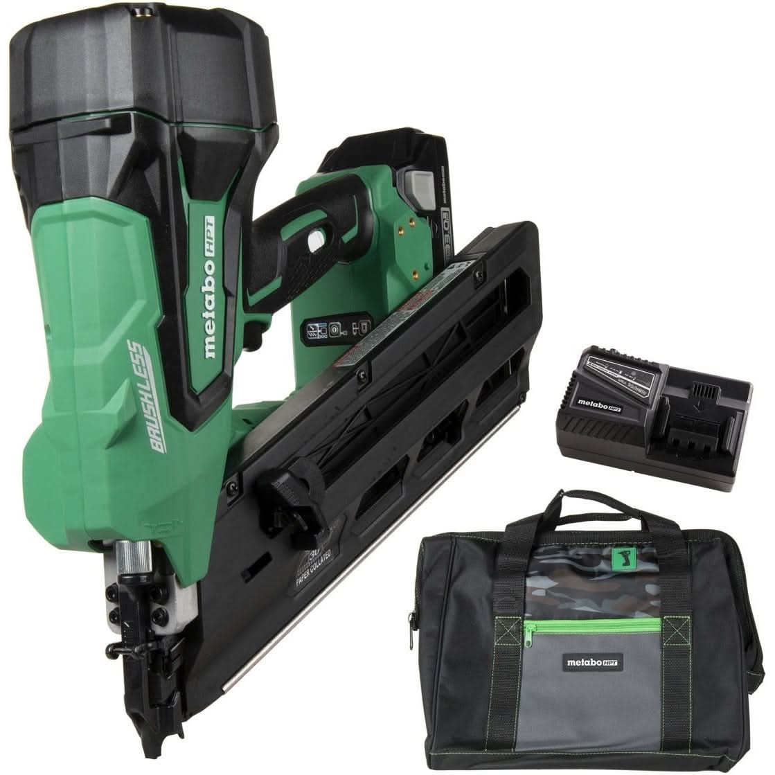 Metabo HPT 18V Paper Collated Brushless Cordless Framing Nailer 3 Ah MultiVolt Kit plus 18V Cordless Jig Saw, Tool Only - Image 2