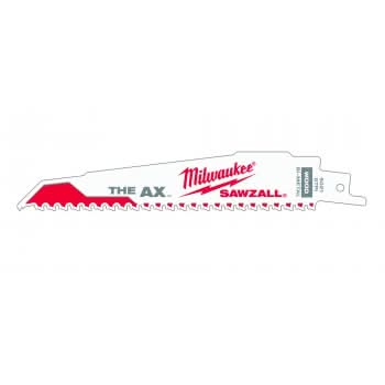 Milwaukee 48-00-5021 6″ 5 TPI The Ax SAWZALL Recip Blade (5 Pk)