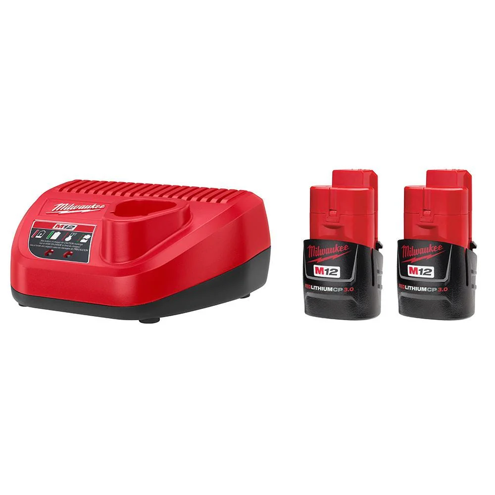 Milwaukee 48-11-2432P M12 3.0Ah Batteries and Charger Starter Kit (PROMO) - Image 1