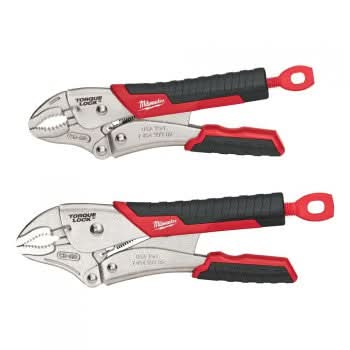 Milwaukee 48-22-3402 2-Piece-Curved Jaw Locking Pliers W/ Durable Grip - Image 1