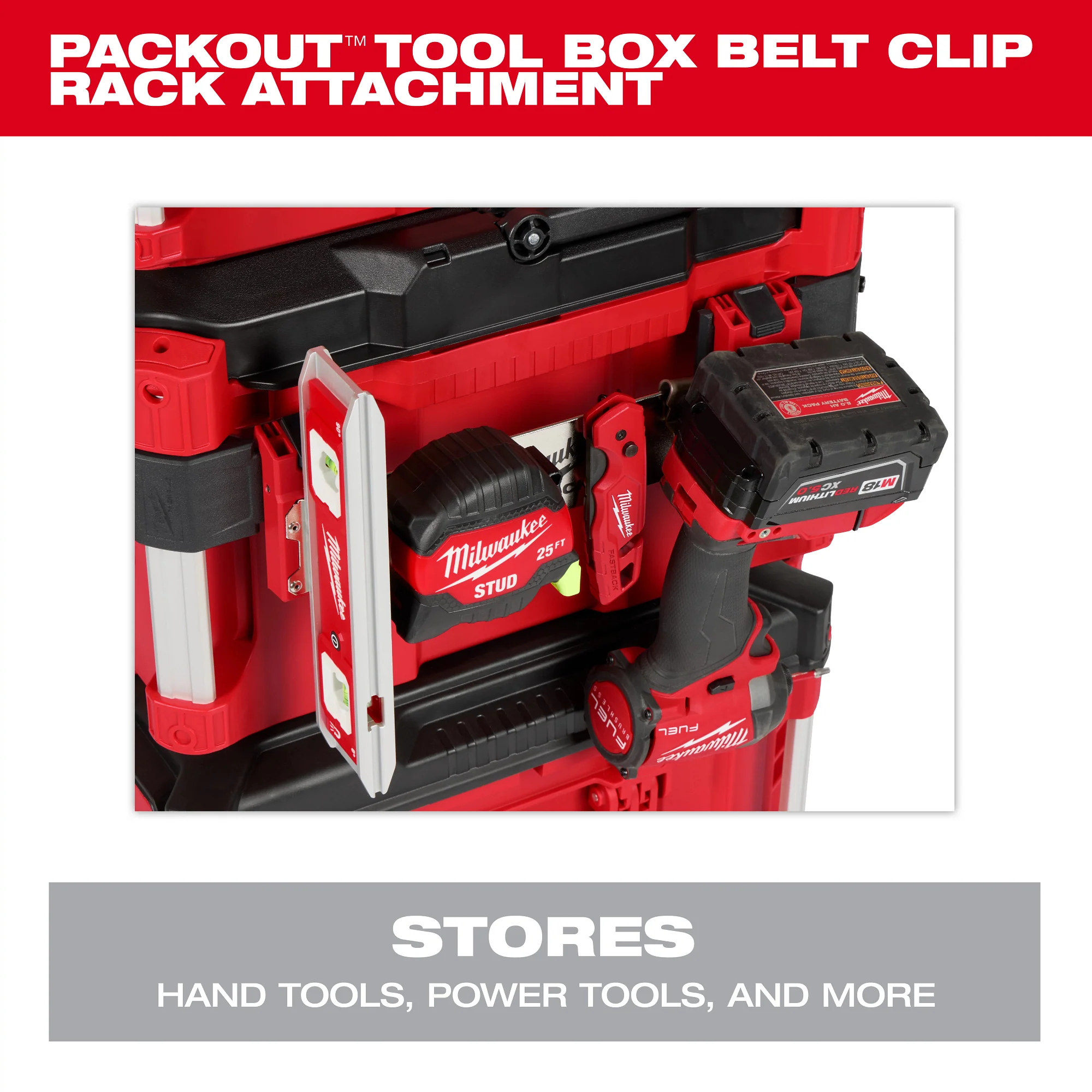 Milwaukee 48-22-8609 PACKOUT Tool Box Belt Clip Rack Attachment - Image 2