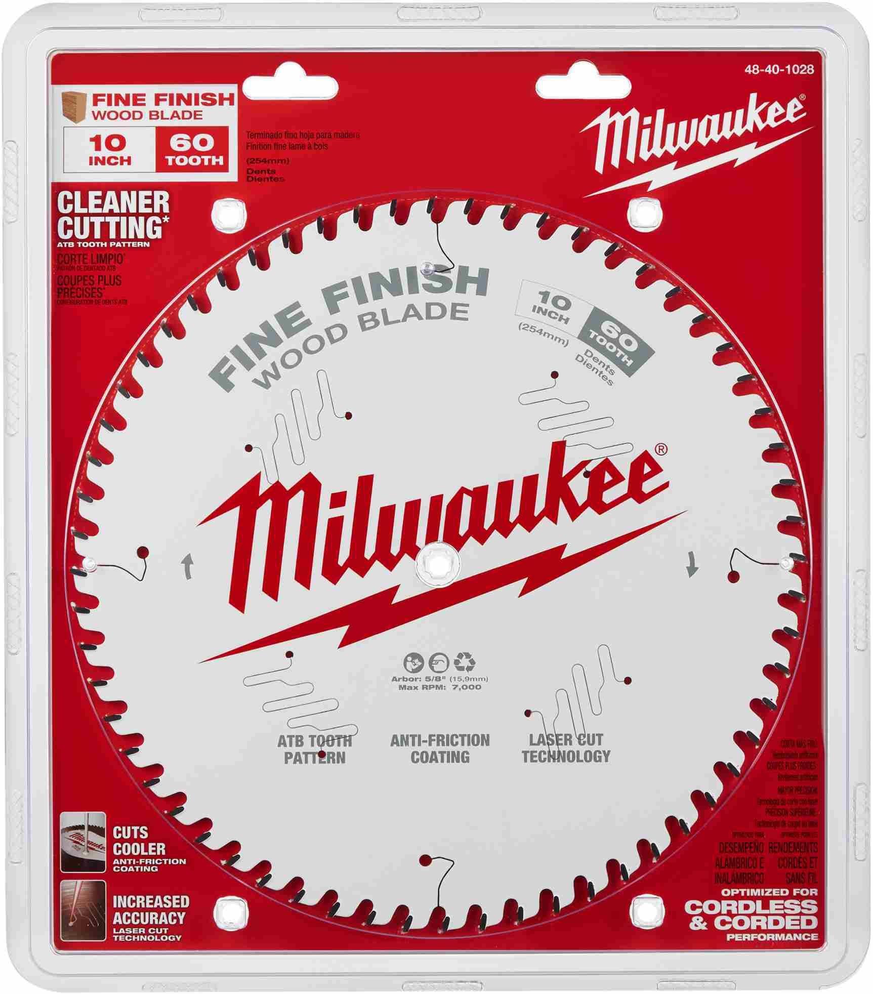 Milwaukee 48-40-1028 10 in. 60-Tooth Fine Finish Circular Saw Blade (PROMO) - Image 1