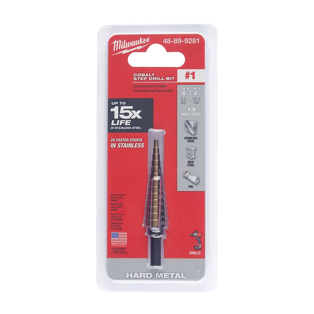 Milwaukee 48-89-9281 Milwaukee Cobalt Step Bit #1 (1/8-Inch - 1/2-Inch) - Image 2