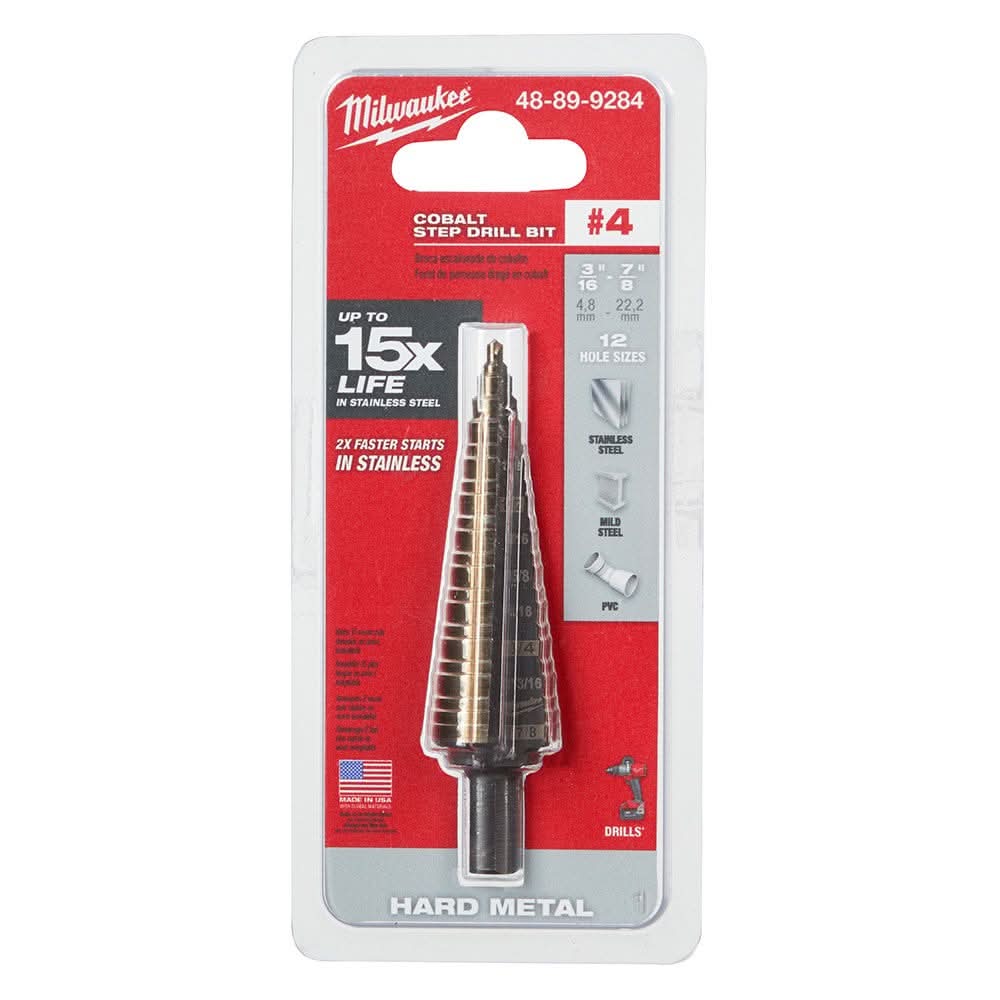 Milwaukee 48-89-9284 Milwaukee Cobalt Step Bit #4 (3/16-Inch - 7/8-Inch) - Image 2