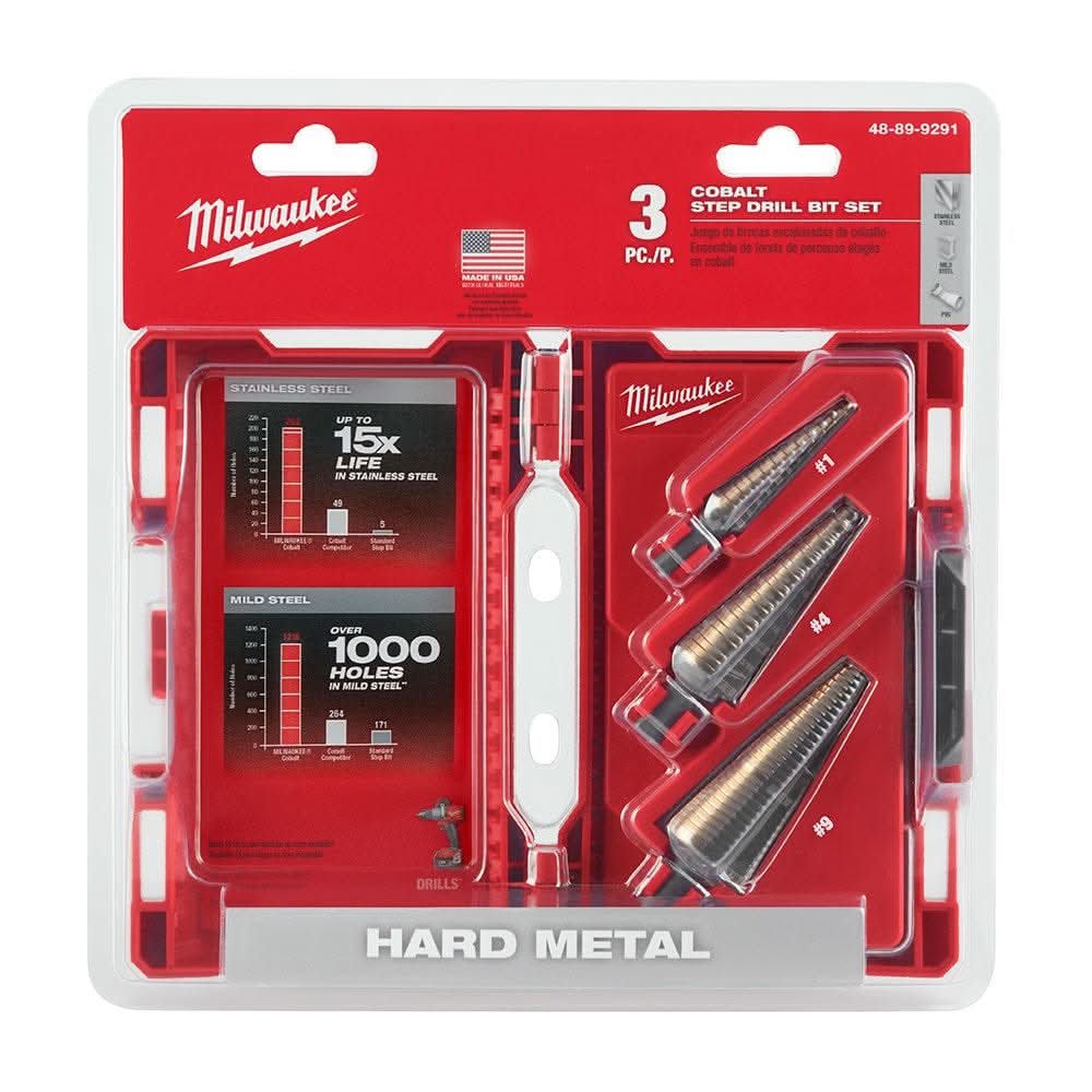 Milwaukee 48-89-9291 Milwaukee Cobalt Step Bit, 3-Piece Set - Image 3