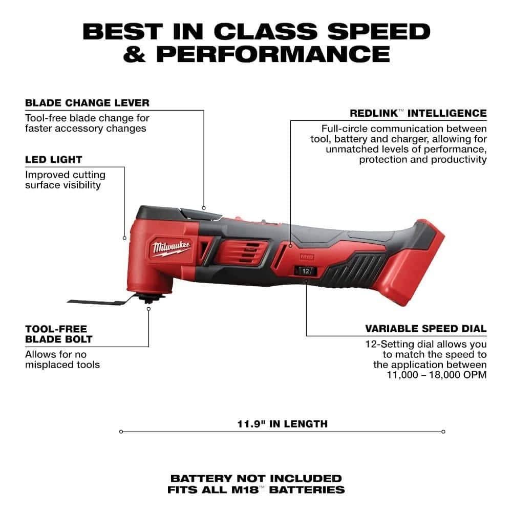 Milwaukee 2626-21HO M18 Multi-Tool Kit w/ Hight Output HO 3.0 Battery and Charger - Image 3