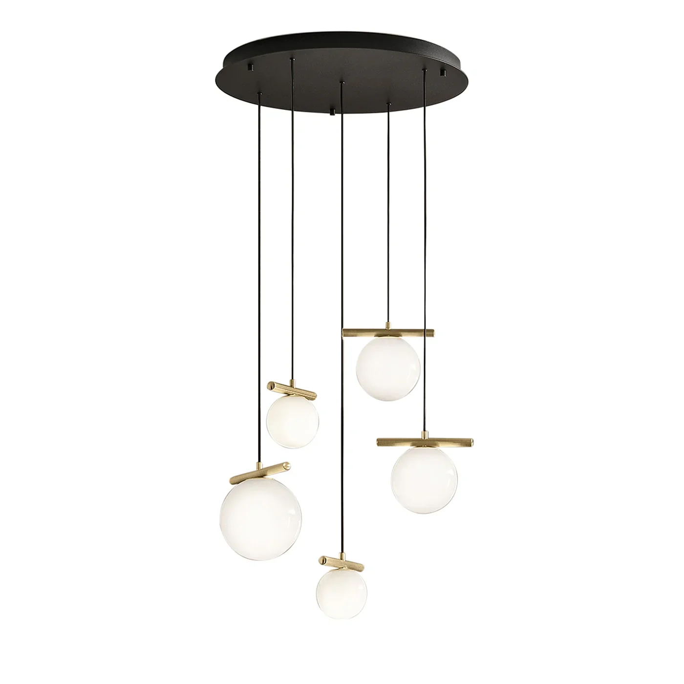 MASIERO | POSY OPALINE WHITE GLASS AND GALVANIZED METAL ROUND CHANDELIER | ,400.00