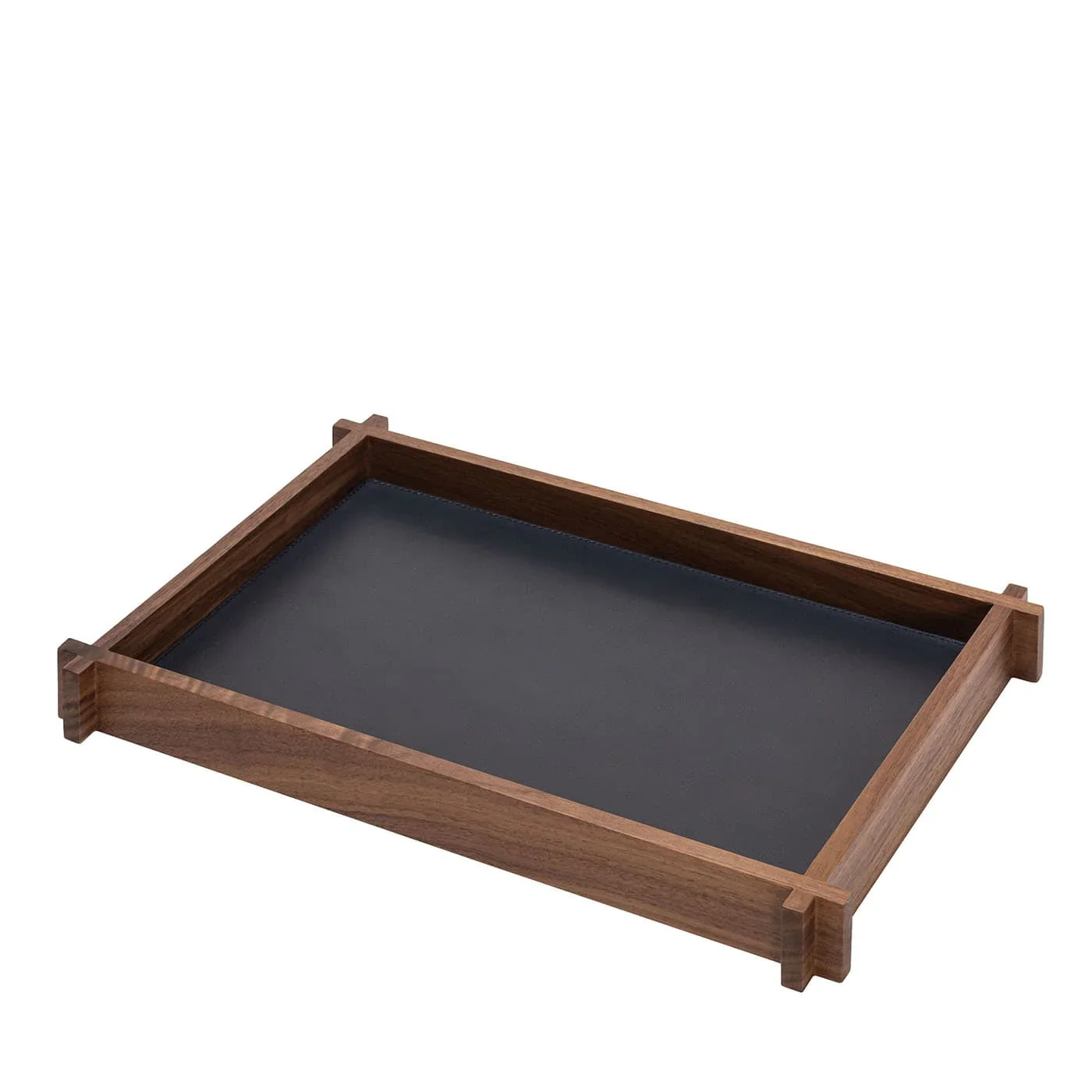 GIOBAGNARA | STRUCTURA LEATHER AND WOOD LONG RECTANGULAR TRAY LARGE #2| $585.00 - Image 1
